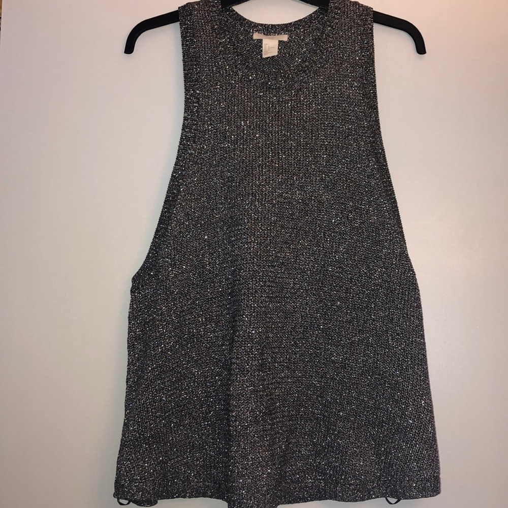 Oversized racer back sweater tank